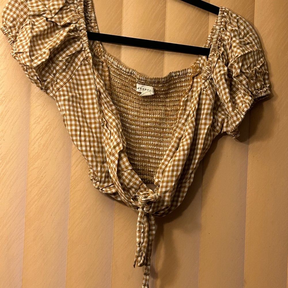 🦋3For$20🦋 EUC Aeropostale Brown Checkered Blouse